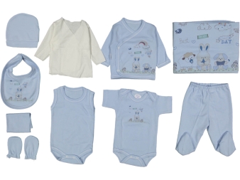 UNISEX 1/6 AY GÖKKUŞAĞI HAYVAN BASKILI 10 LU ZIBIN SET