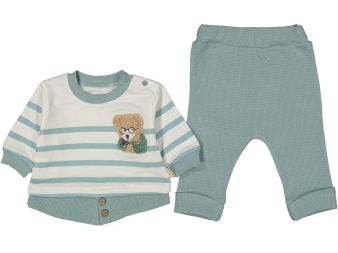 ERKEK 3/9 AY AYICI SÜZİNELİ ÇİZGİLİ 2Lİ SWEAT TAKIM 