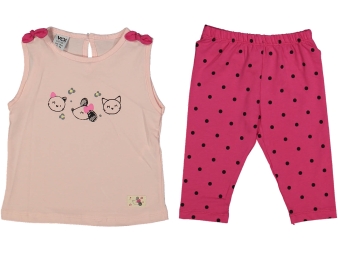 KIZ 6/18 AY KEDİ VE KÖPEK DESENLİ TAKIM