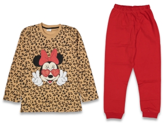 KIZ 7/10 YAŞ LEOPAR MOUSE BASKILI PİJAMA TAKIM 