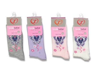 KIZ 7 YAŞ 12'Lİ KARIŞIK DESEN ÇORAP