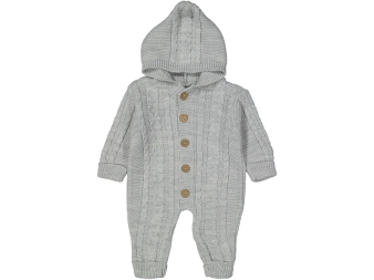 UNISEX 6/12  AY ZİNCİR SAÇ ÖRGÜ KAPÜŞONLU TULUM 