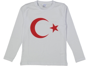 UNISEX 9/12 YAŞ BEYAZ BAYRAK BASKI BADİ