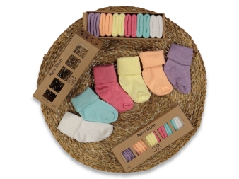 UNISEX 1/1 AY KUTULU KOMED NEW BORN ÇORAP