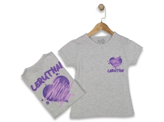 KIZ 8/12 YAŞ KALPLI TİŞÖRT