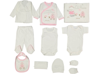 KIZ 1/3 AY KÜÇÜK PRENSES NAKIŞLI 10'LU ZIBIN SETİ