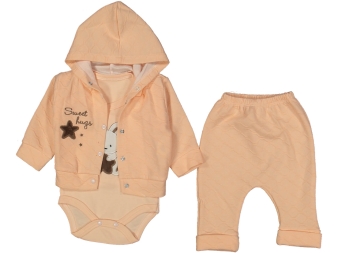 UNISEX 3/9 AY YILDIZLI AYICIK 3'LÜ TAKIM 