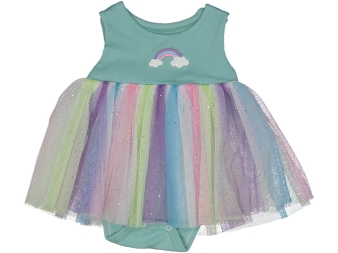 KIZ 6/18 AY GÖKKUŞAĞI SİMLİ TÜTÜLÜ ELBİSE BADİ