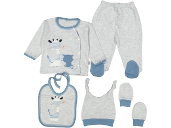 UNISEX 1/3 AY KEDİ ZÜRAFA NAKIŞLI  5'Lİ  ZIBIN 