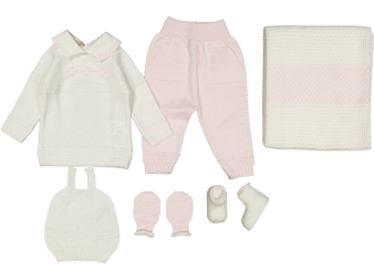 UNISEX 0/3 AY YAKALI KARELİ BEBE TAKIM 