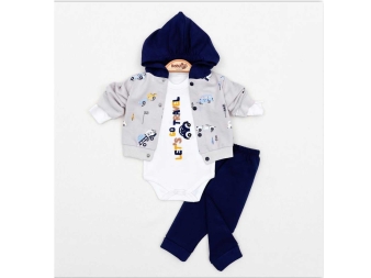 ERKEK 3/9 AY ARABALI 3LÜ KAPŞONLU TAKIM 