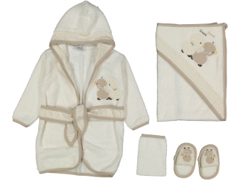 ERKEK 1/12 AY ÖRDEK NAKIŞLI BORNOZ SETİ