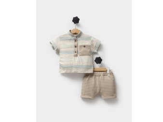ERKEK 6/18 AY ÇİZGİLİ GÖMLEK 2 Lİ TAKIM 