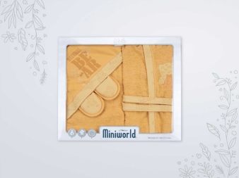 ERKEK 12/12 AY NATURAL BEAR BORNOZ SET