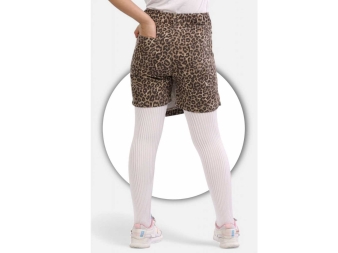 KIZ 12/16 YAŞ LEOPAR DESENLİ ETEKLİ ŞORT 