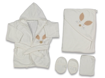 UNISEX 1/3 AY PONPONLU BORNOZ TAKIM 