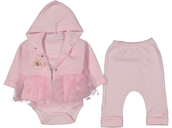 KIZ 3/9 AY GÜL TÜLLÜ 3'LÜ TAKIM