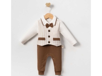 ERKEK 3/9 AY ÇİZGİLİ YELEKLİ TULUM