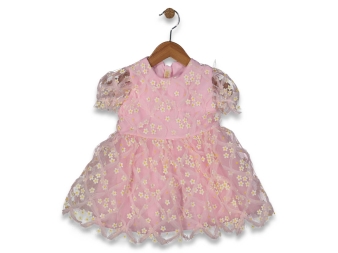 KIZ 2/5 YAŞ DÜZÜNELİ PAPATYA LI ELBİSE