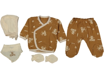 ERKEK 1/1 AY FİNKE MÜSLİN 5Lİ ZIBIN SET 