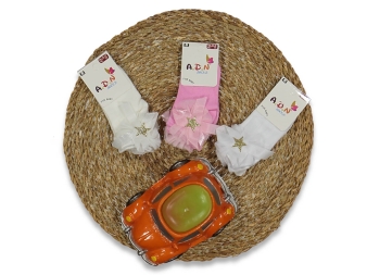 KIZ 3/4 YAŞ AKSESUARLI PATİK ÇORAP 