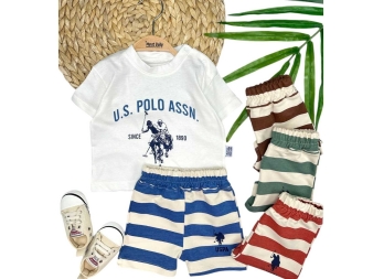 ERKEK 9/24 AY AT BASKILI ÇİZGİLİ ŞORTLU 2'Lİ TAKIM