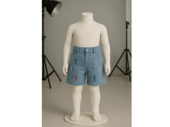 KIZ 5/10 YAŞ YSL NAKIŞLI GARSON KOT ŞORT