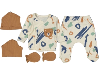 ERKEK 3/3 AY BRUSH DESEN 5Lİ ZIBIN SET