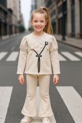 KİDSROOM  8240-6\'LI 2-10 YAŞ PRENSES KOL SWEAT ÇİÇEKLİ TAKIM