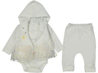 KIZ 3/9 AY PAPATYA TÜLLÜ 3'LÜ TAKIM