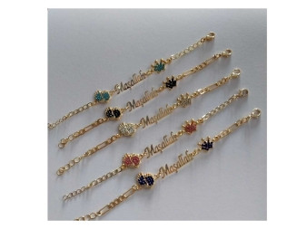 UNISEX 1/4 YAŞ/1/4 YAŞ AY MAŞALLAH YAZILI BİLEKLİK