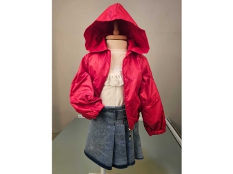 KIZ 2/5 YAŞ KOT ŞORT ETEKLİ YAĞMURLUKLU 3 LÜ TAKIM