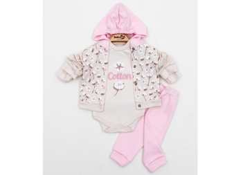 KIZ 3/9 AY COTTON 3LÜ KAPŞONLU TAKIM 