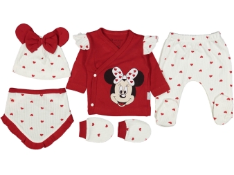 KIZ 1/3 AY MİNNİE KALPLİ 5 Lİ ZIBIN SET