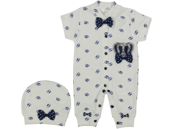 ERKEK 3/9 AY KISA KOL KRAL TAÇ BASKILI TULUM