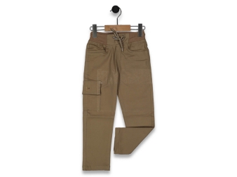 ERKEK 5/10 YAŞ İLKOKUL KARGO CEP DÜZ PAÇA KETEN PANTOLON