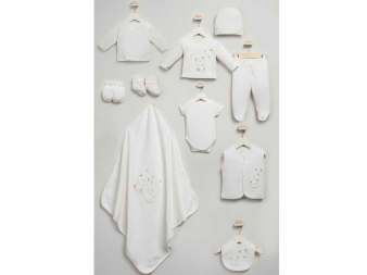 UNISEX 0/3 AY YILDIZLI AYI 10 PARÇA ZIBIN SETİ