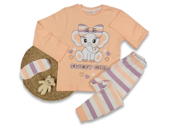 KIZ 7/10 YAŞ FIYONKLU FİL 4LÜ SERİ PIJAMA TAKIM 