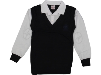 ERKEK 5/14 YAŞ P ARMA NAKIŞLI V YAKA SAHTE GÖMLEK BEYAZ