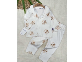 UNİSEX 3/12 AY AT BULUT YILDIZ BASKLI TULUM