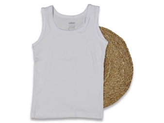 ERKEK 14/15 YAŞ BEYAZ LİKRALI GARSON ATLET