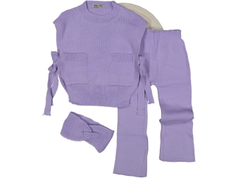 KIZ 2/6 YAŞ CEPLİ YANDAN BAĞLAMAI 3LÜ TAKIM  