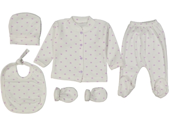 KIZ 1/3 AY EKRU KALPLİ 5 Lİ ZIBIN SET