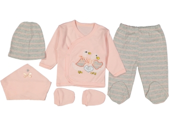 KIZ 3/3 AY İKİ ÖRDEK NAKIŞLI 5Lİ ZIBIN TAKIM 