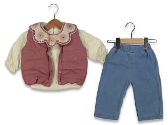 KIZ 12/24 AY NOSTALGIC BELİ LASTİK ŞİŞME YELEKLİ T