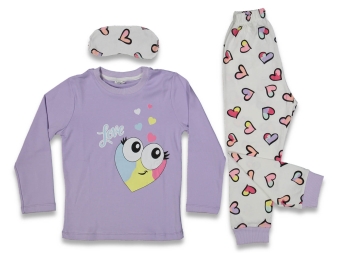 KIZ 3/6 YAŞ LOVE KALPLİ PİJAMA TAKIM 