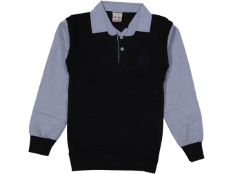 ERKEK 5/14 YAŞ P ARMA NAKIŞLI PATLI GÖMLEK MAVİ