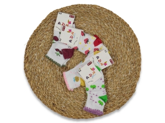 KIZ 3/4 YAŞ KARIŞIK DESENLİ SOKET ÇORAP 