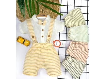 ERKEK 3/12 AY MÜSLÜN GÖMLEKLİ KISA SLOPET 