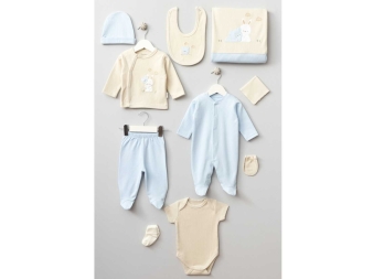 UNISEX 0/3 AY AYI VE TAVŞAN 10 PARÇA ZIBIN SETİ